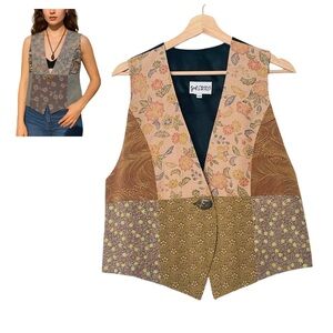 Vintage Yasuko Patchwork Kimono Silk
Vest Size Small Medium NWOT Boho Artsy Chic